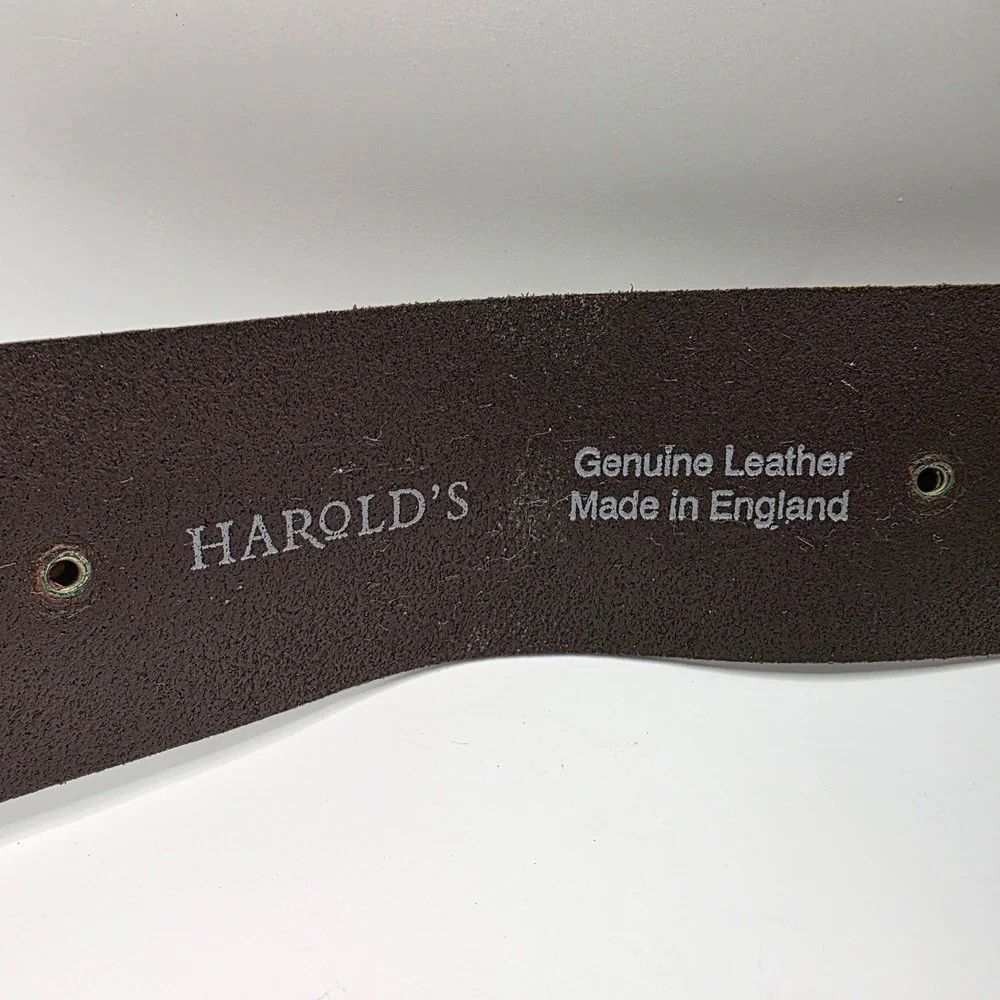 Harold's Brown Leather Wide O-Ring Waist Belt Made in England M A9889 Equestrian